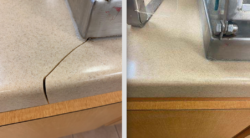 corian repair at customer location